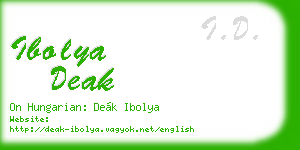 ibolya deak business card